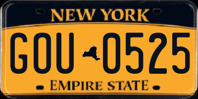 NY license plate GOU0525