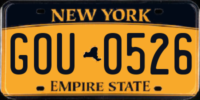 NY license plate GOU0526