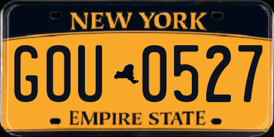 NY license plate GOU0527