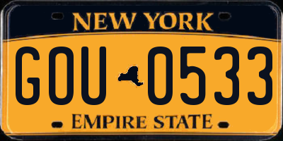 NY license plate GOU0533