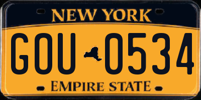 NY license plate GOU0534