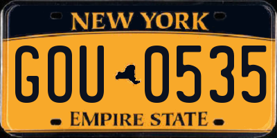 NY license plate GOU0535