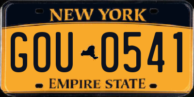 NY license plate GOU0541