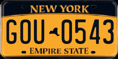 NY license plate GOU0543