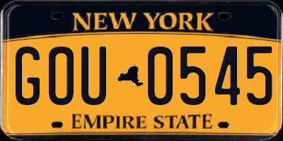NY license plate GOU0545