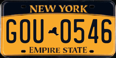 NY license plate GOU0546