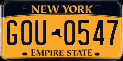 NY license plate GOU0547