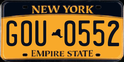 NY license plate GOU0552
