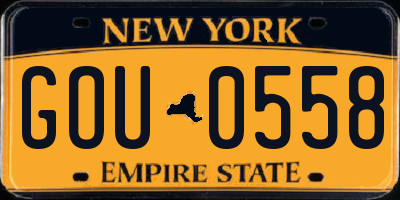 NY license plate GOU0558