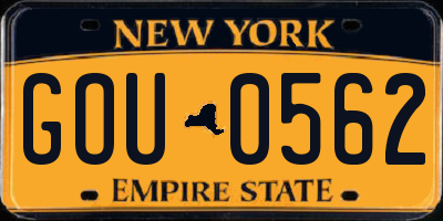 NY license plate GOU0562