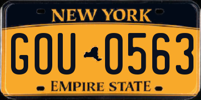NY license plate GOU0563