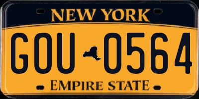 NY license plate GOU0564