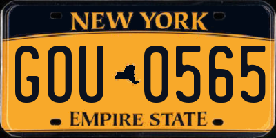 NY license plate GOU0565
