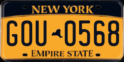 NY license plate GOU0568