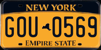 NY license plate GOU0569