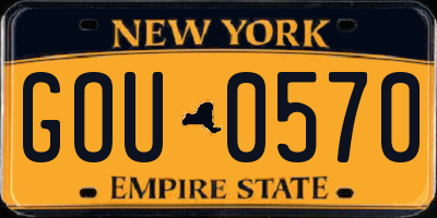 NY license plate GOU0570