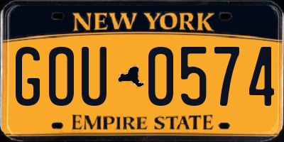 NY license plate GOU0574