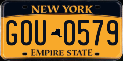 NY license plate GOU0579