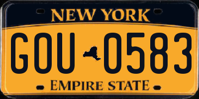NY license plate GOU0583