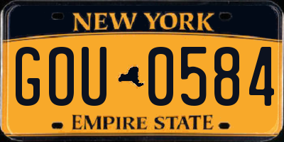 NY license plate GOU0584