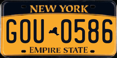 NY license plate GOU0586