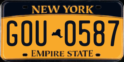 NY license plate GOU0587
