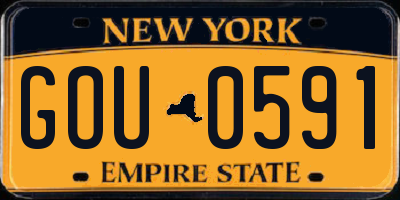 NY license plate GOU0591