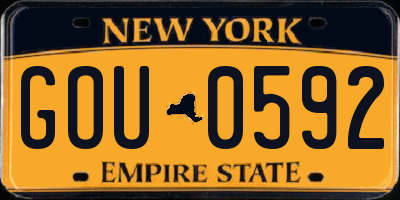 NY license plate GOU0592