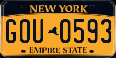 NY license plate GOU0593