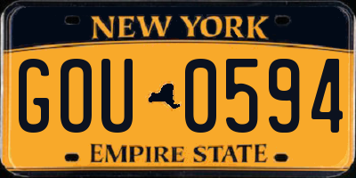 NY license plate GOU0594