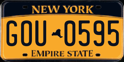 NY license plate GOU0595