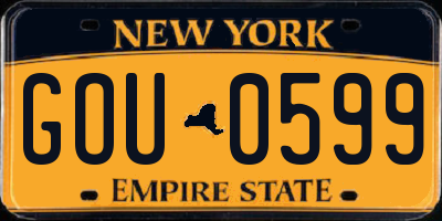NY license plate GOU0599