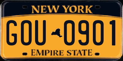 NY license plate GOU0901