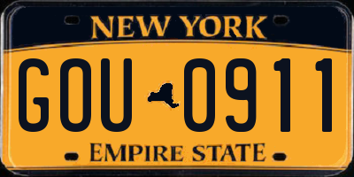 NY license plate GOU0911
