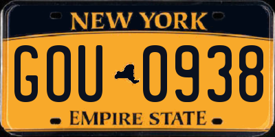 NY license plate GOU0938