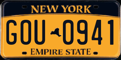 NY license plate GOU0941