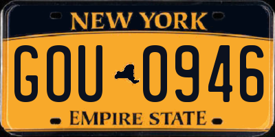 NY license plate GOU0946