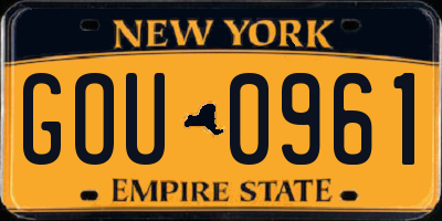 NY license plate GOU0961