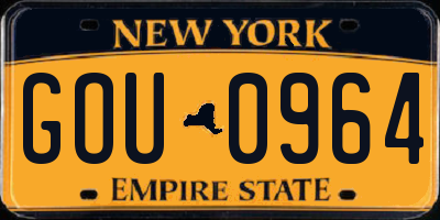 NY license plate GOU0964