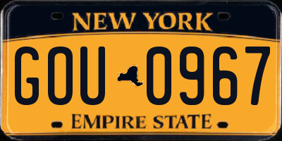 NY license plate GOU0967