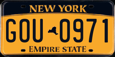 NY license plate GOU0971