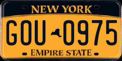 NY license plate GOU0975