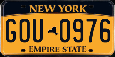 NY license plate GOU0976