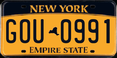 NY license plate GOU0991