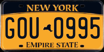 NY license plate GOU0995