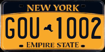 NY license plate GOU1002
