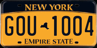NY license plate GOU1004