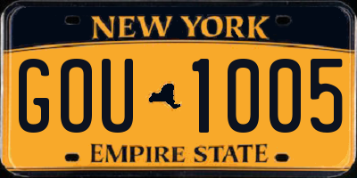 NY license plate GOU1005