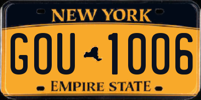 NY license plate GOU1006