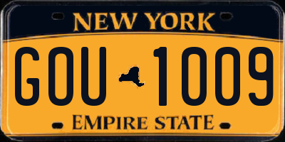 NY license plate GOU1009